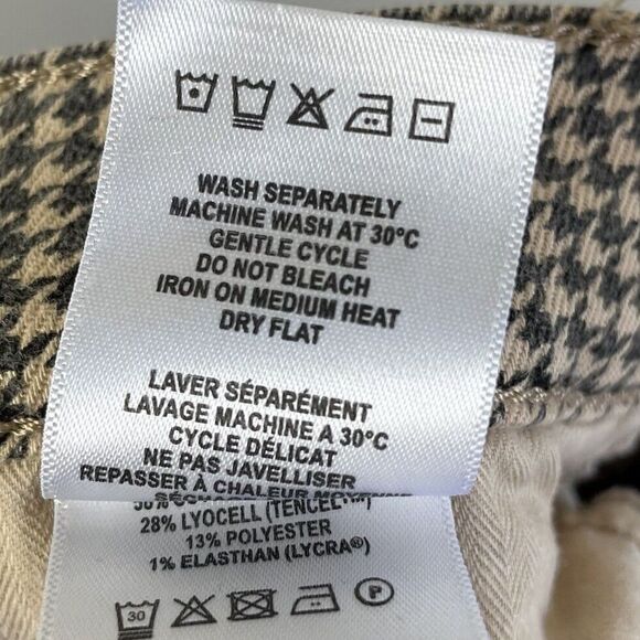 DL1961 Pants Womens 26 Brown Houndstooth 5-Pocket Mara Straight Mid Rise Ankle - Picture 13 of 14